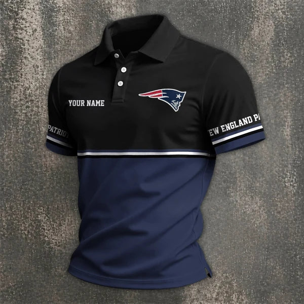 [SPECIAL OFFER] NEW CUSTOMIZED NFL27 NEP NEW ENGLAND PATRIOTS POLO SHIRT