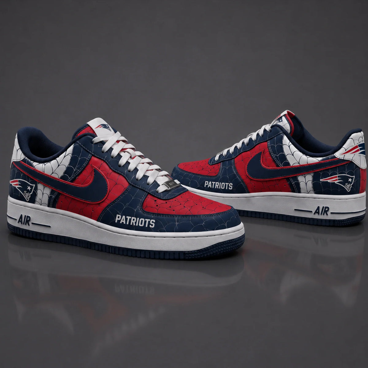 [SPECIAL OFFER] NEW CUSTOMIZED NFL27 NEP NEW ENGLAND PATRIOTS x SPIDER AF1 SHOES