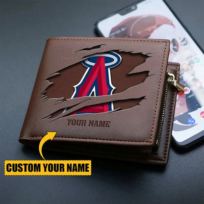 LIMITED EDITION - NEW CUSTOMIZED MLB27 LAA LOS ANGELES ANGELS LEATHER WALLET