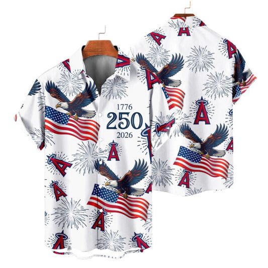 LIMITED EDITION - NEW CUSTOMIZED MLB27 LAA LOS ANGELES ANGELS UNISEX HAWAIIAN SHIRT