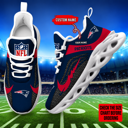 [SPECIAL OFFER] NEW CUSTOMIZED NFL27 NEP NEW ENGLAND PATRIOTS UNISEX CLUNKY SNEAKERS