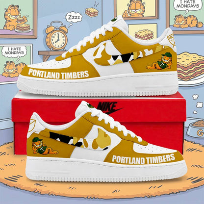 FINAL SALE - NEW CUSTOMIZED MLS27 PLT PL TIMBERS x GARFIELD AF1 SNEAKERS