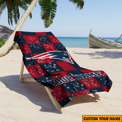 LIMITED EDITION - NEW CUSTOMIZED NFL27 NEP NEW ENGLAND PATRIOTS BEACH TOWEL