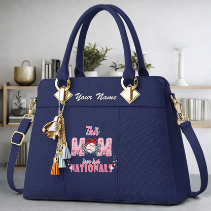 LIMITED EDITION - NEW CUSTOMIZED MLB28 WNS WASHINGTON NATIONALS ZIP HANDBAG MULTICOLOR
