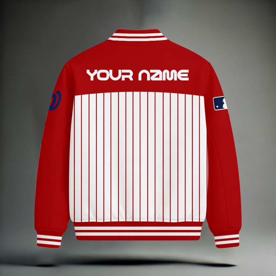 LIMITED EDITION - NEW CUSTOMIZED MLB28 WNS WASHINGTON NATIONALS SNOOPY STYLE SATIN VARSITY & BASEBALL JACKET