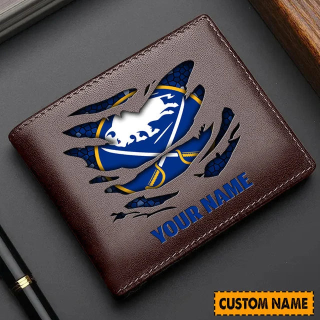 LIMITED EDITION - NEW CUSTOMIZED NHL28 BFS BUFFALO SABRES LEATHER WALLET