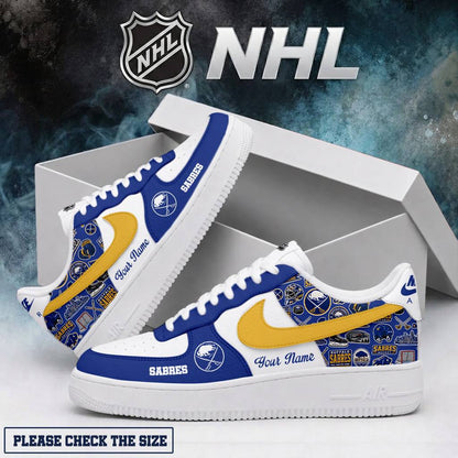 LIMITED EDITION - NEW CUSTOMIZED NHL28 BFS BUFFALO SABRES AF1 SHOES