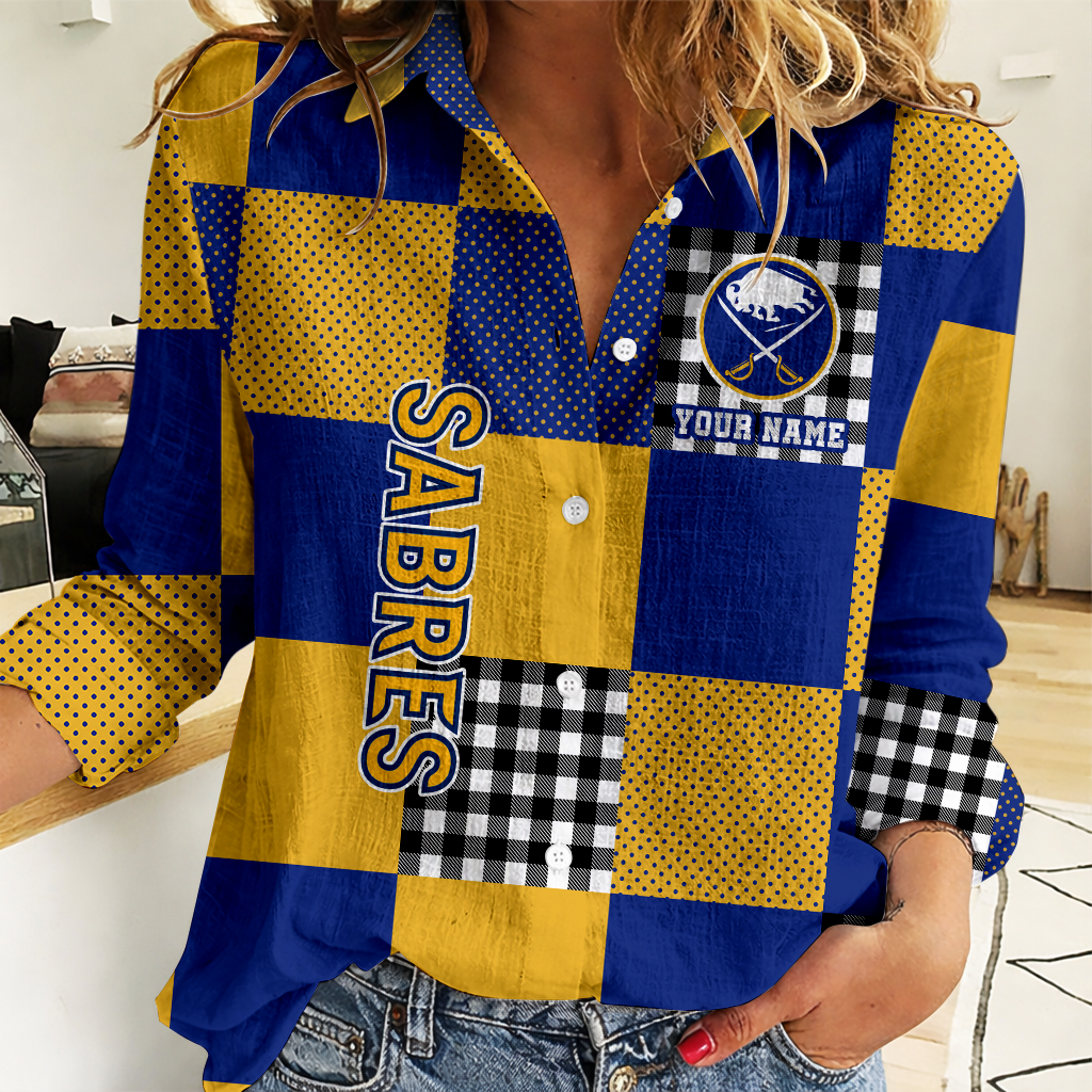 LIMITED EDITION - NEW CUSTOMIZED NHL28 BFS BUFFALO SABRES WOMEN CASUAL SHIRT FOR FAN