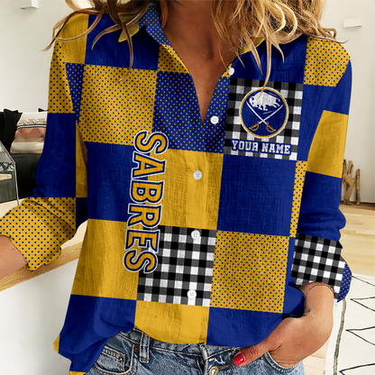 LIMITED EDITION - NEW CUSTOMIZED NHL28 BFS BUFFALO SABRES WOMEN CASUAL SHIRT FOR FAN