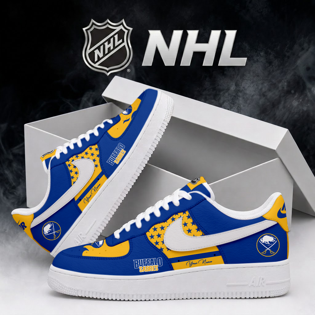 SPECIAL EDITION - NEW CUSTOMIZED NHL28 BFS BUFFALO SABRES AF1 SHOES