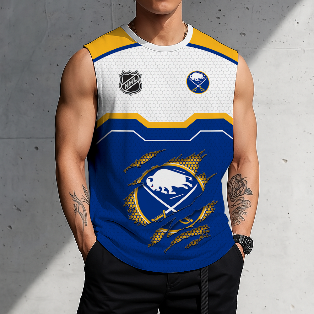 SPECIAL EDITION - NEW CUSTOMIZED NHL28 BFS BUFFALO SABRES MEN'S GYM SHIRT