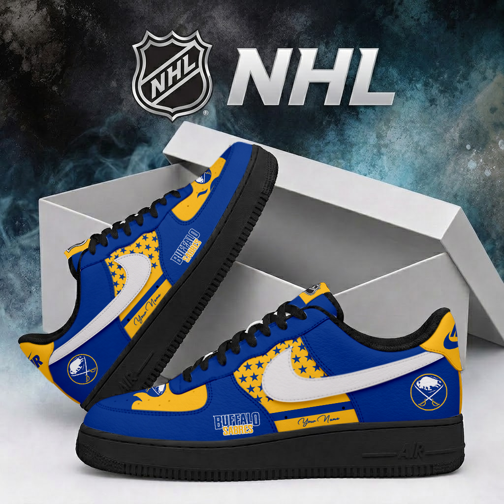 SPECIAL EDITION - NEW CUSTOMIZED NHL28 BFS BUFFALO SABRES AF1 SHOES