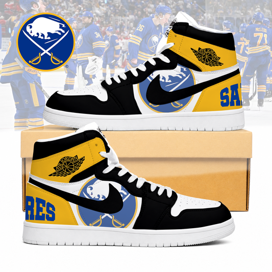 LIMITED EDITION - NEW CUSTOMIZED NHL28 BF SABRES AIR JORDAN SNEAKERS