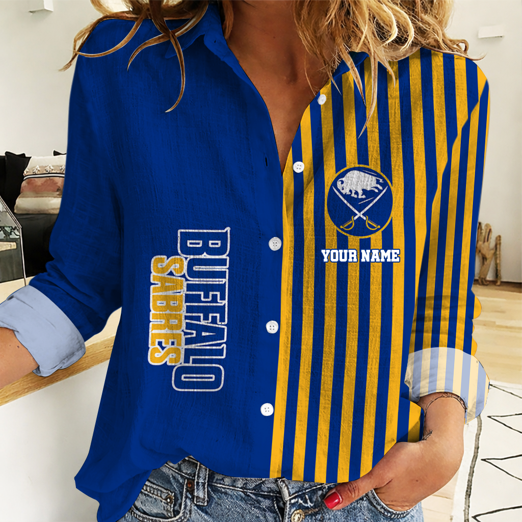 EXCLUSIVE EDITION - NEW CUSTOMIZED NHL28 BFS BUFFALO SABRES WOMEN CASUAL SHIRT
