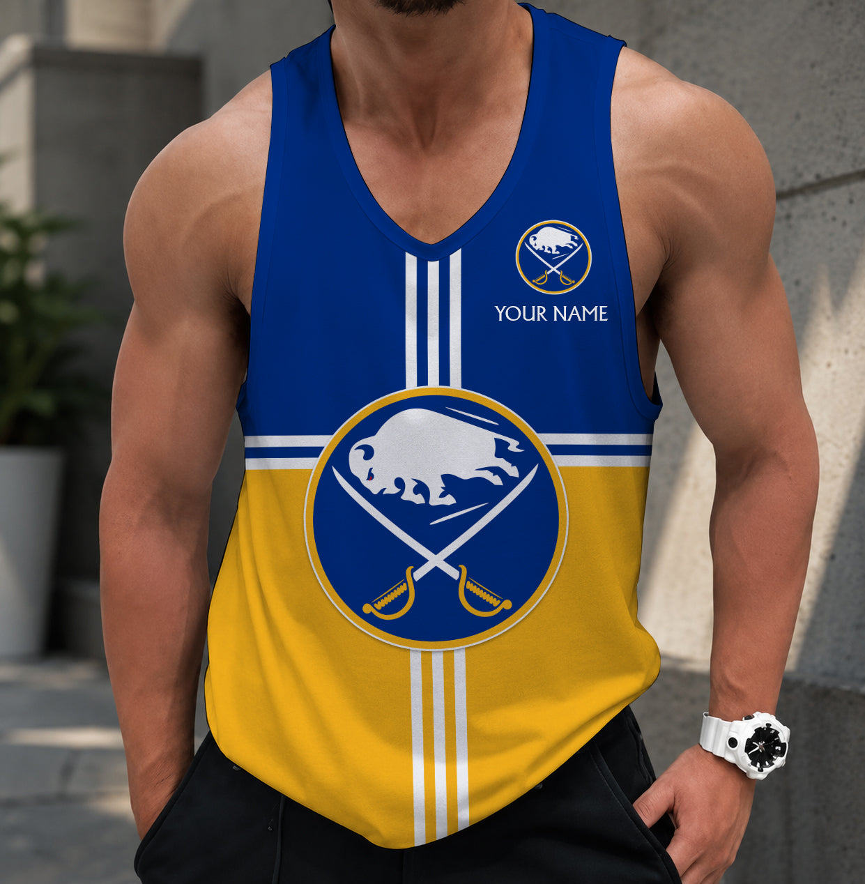 LIMITED EDITION - NEW CUSTOMIZED NHL28 BFS BUFFALO SABRES MEN'S TANK TOP