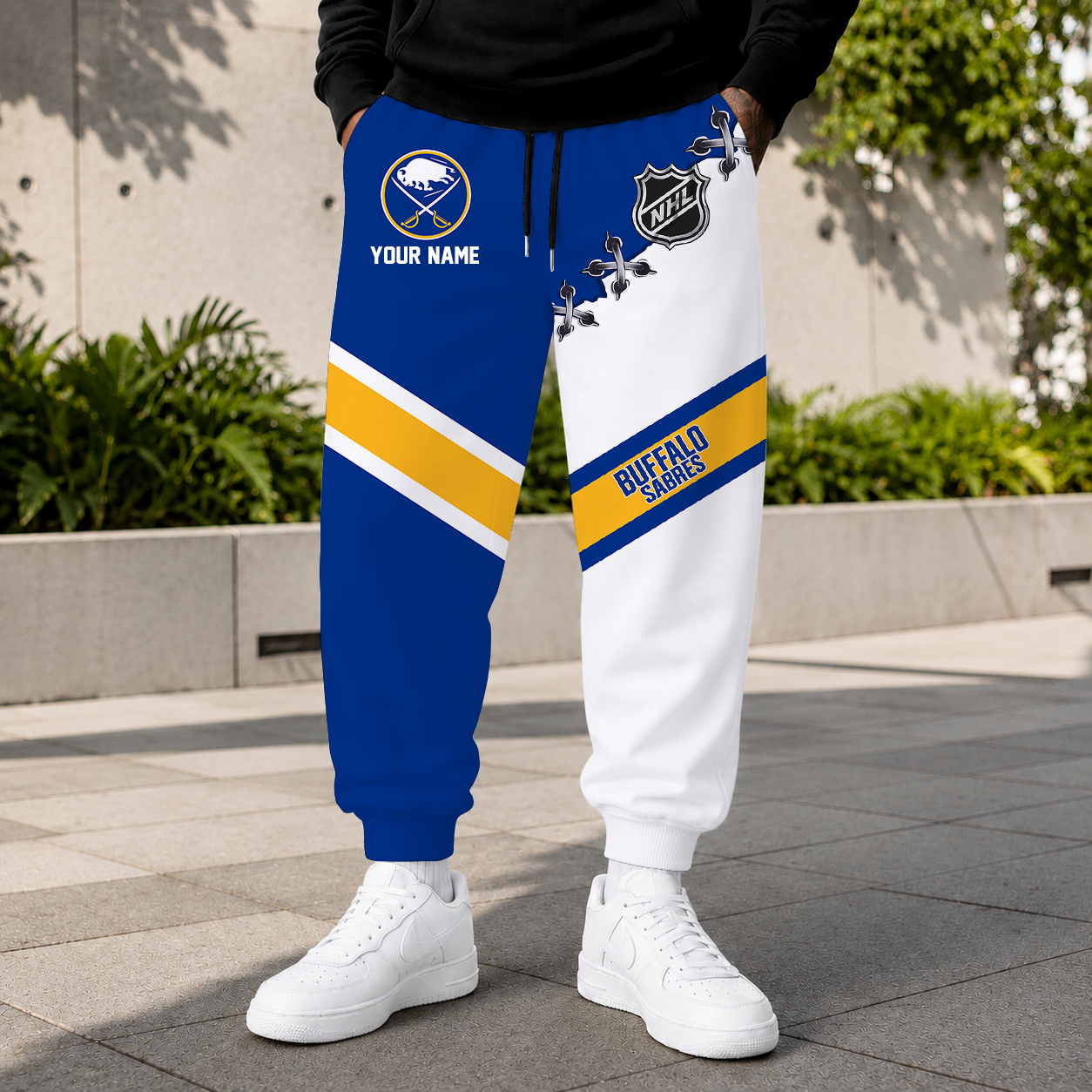 LIMITED EDITION - NEW CUSTOMIZED NHL28 BFS BUFFALO SABRES SWEATPANTS