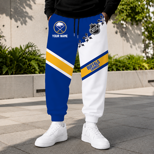 LIMITED EDITION - NEW CUSTOMIZED NHL28 BFS BUFFALO SABRES SWEATPANTS