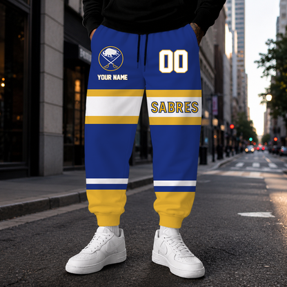 VIRAL EDITION - NEW CUSTOMIZED NHL28 BFS BUFFALO SABRES SWEATPANTS