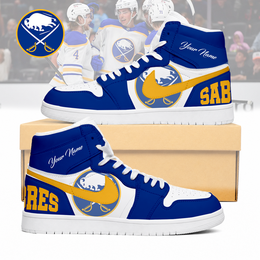 LIMITED EDITION - NEW CUSTOMIZED NHL28 BFS BUFFALO SABRES AIR JORDAN SNEAKERS