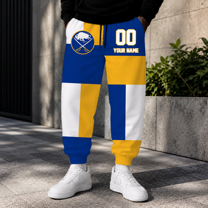 LIMITED EDITION - NEW CUSTOMIZED NHL28 BFS BUFFALO SABRES SWEATPANTS