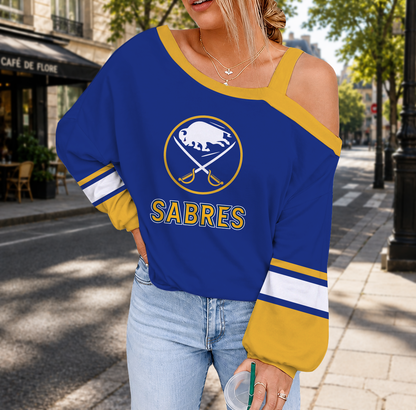 EXCLUSIVE EDITION - NEW CUSTOMIZED NHL28 BFS BUFFALO SABRES DROP SHOULDER SWEATSHIRT