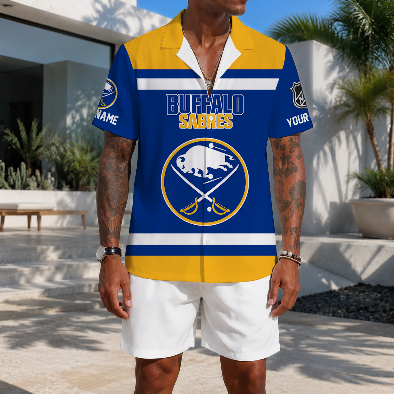 LIMITED EDITION - NEW CUSTOMIZED NHL28 BFS BUFFALO SABRES UNISEX HAWAIIAN SHIRT