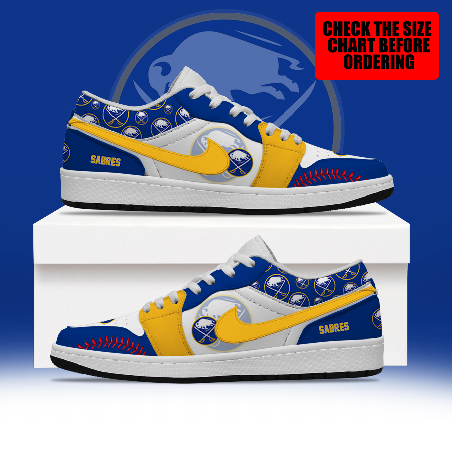 [SUPER SALE] NEW CUSTOMIZED NHL28 BFS BUFFALO SABRES AIR JORDAN LOW SHOES