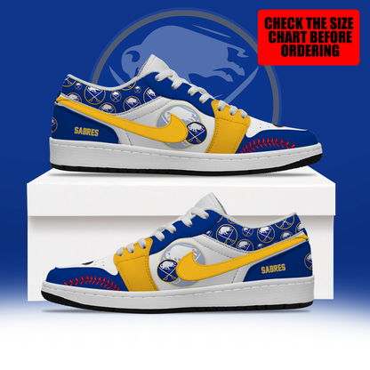 [SUPER SALE] NEW CUSTOMIZED NHL28 BFS BUFFALO SABRES AIR JORDAN LOW SHOES