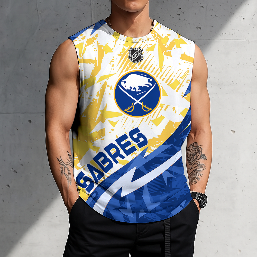 LIMITED EDITION - NEW CUSTOMIZED NHL28 BFS BUFFALO SABRES TANK TOP & GYM SHIRT