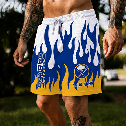 [SUPER SALE] NEW CUSTOMIZED NHL28 BFS BUFFALO SABRES SHORT PANTS