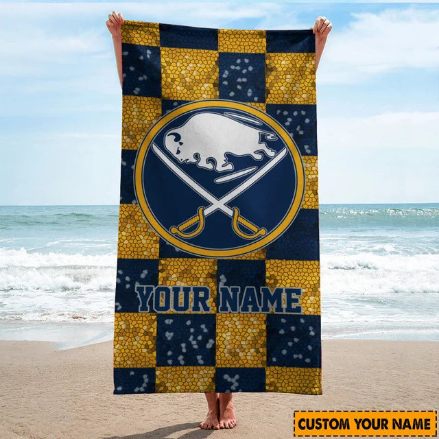 LIMITED EDITION - NEW CUSTOMIZED NHL28 BFS BUFFALO SABRES BEACH TOWEL FOR FAN