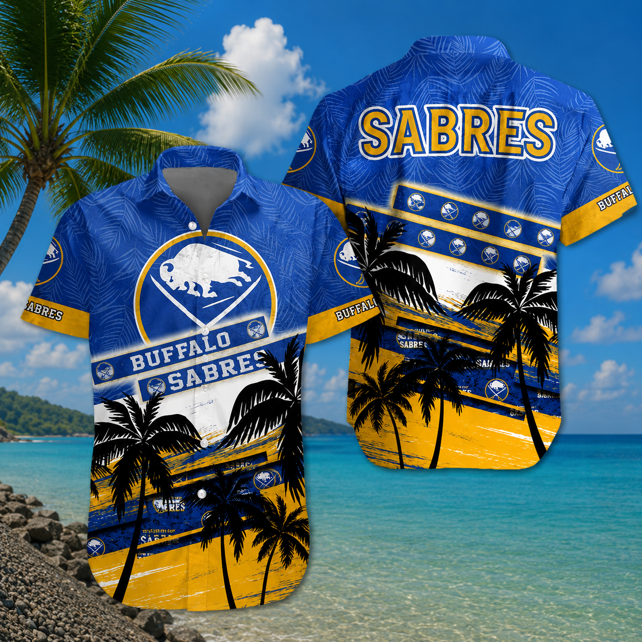 LIMITED EDITION - NEW CUSTOMIZED NHL28 BFS BUFFALO SABRES UNISEX HAWAIIAN SHIRT