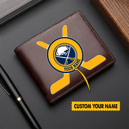 LIMITED EDITION - NEW CUSTOMIZED NHL28 BFS BUFFALO SABRES LEATHER WALLET