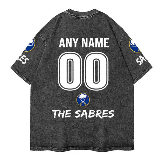 [SUPER SALE] NEW CUSTOMIZED NHL28 BFS BUFFALO SABRES MULTICOLOR WASHED TEE