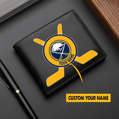 LIMITED EDITION - NEW CUSTOMIZED NHL28 BFS BUFFALO SABRES LEATHER WALLET