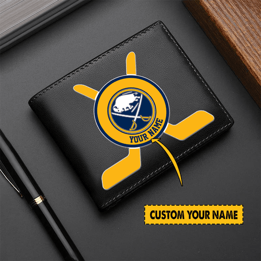 LIMITED EDITION - NEW CUSTOMIZED NHL28 BFS BUFFALO SABRES LEATHER WALLET
