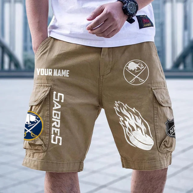 [SUPER SALE] NEW CUSTOMIZED NHL28 BFS BUFFALO SABRES CARGO SHORTS