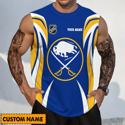 LIMITED EDITION - NEW CUSTOMIZED NHL28 BFS BUFFALO SABRES TANK TOP & GYM SHIRT