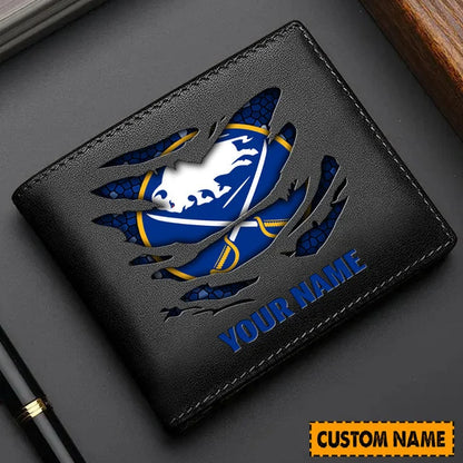LIMITED EDITION - NEW CUSTOMIZED NHL28 BFS BUFFALO SABRES LEATHER WALLET