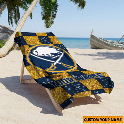 LIMITED EDITION - NEW CUSTOMIZED NHL28 BFS BUFFALO SABRES BEACH TOWEL FOR FAN