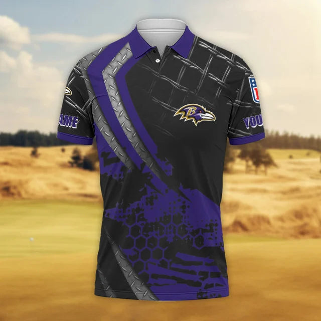 LIMITED EDITION - NEW CUSTOMIZED NFL28 BTR BALTIMORE RAVENS POLO SHIRT