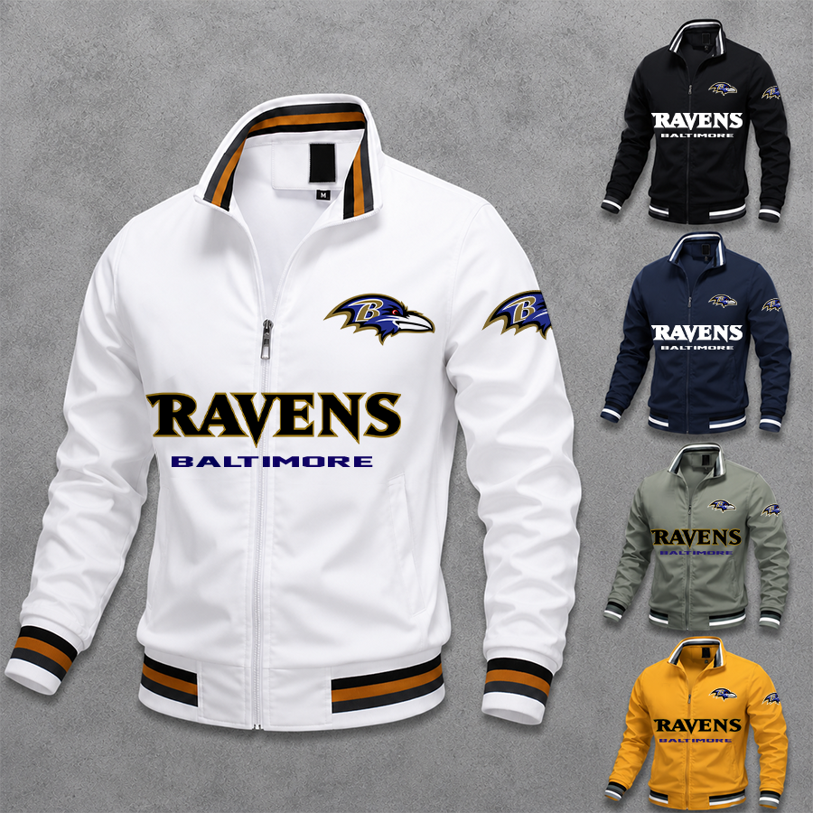 [SPECIAL OFFER] NEW CUSTOMIZED NFL28 BTR BALTIMORE RAVENS MEN'S CASUAL JACKET