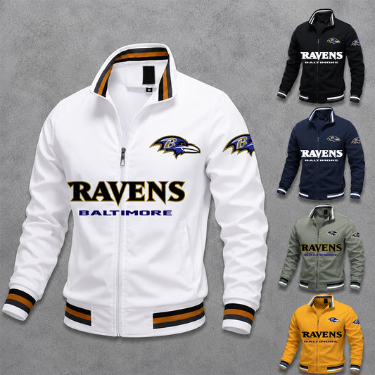 [SPECIAL OFFER] NEW CUSTOMIZED NFL28 BTR BALTIMORE RAVENS MEN'S CASUAL JACKET