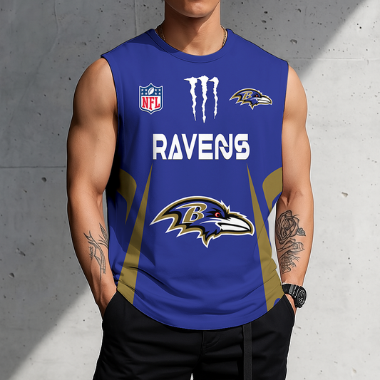 LIMITED EDITION - NEW CUSTOMIZED NFL28 BTR BALTIMORE RAVENS MEN'S GYM SHIRT