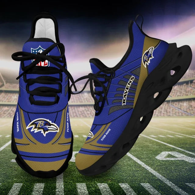 LIMITED EDITION - NEW CUSTOMIZED NFL28 BTR BALTIMORE RAVENS UNISEX MAX SOUL SHOES