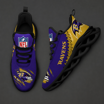 LIMITED EDITION - NEW CUSTOMIZED NFL28 BTR BALTIMORE RAVENS UNISEX MAX SOUL SHOES