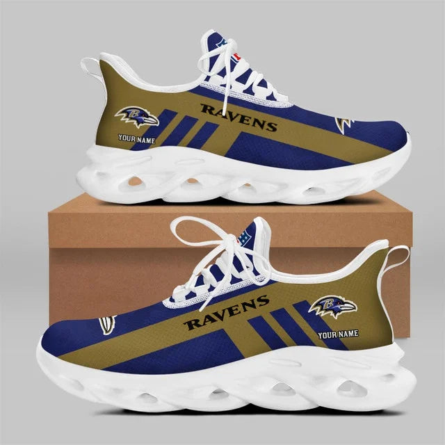 LIMITED EDITION - NEW CUSTOMIZED NFL28 BTR BALTIMORE RAVENS UNISEX MAX SOUL SHOES