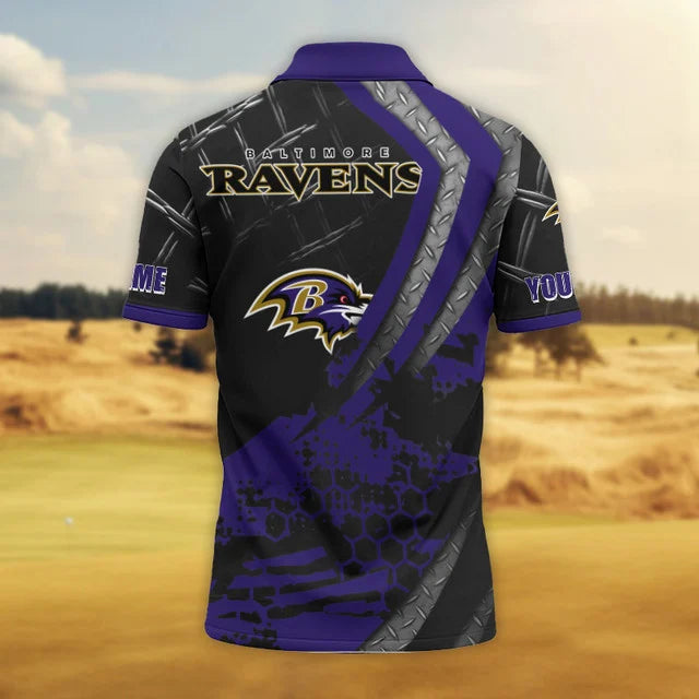 LIMITED EDITION - NEW CUSTOMIZED NFL28 BTR BALTIMORE RAVENS POLO SHIRT