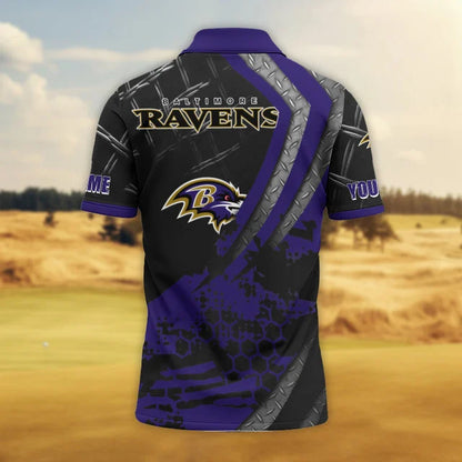 LIMITED EDITION - NEW CUSTOMIZED NFL28 BTR BALTIMORE RAVENS POLO SHIRT