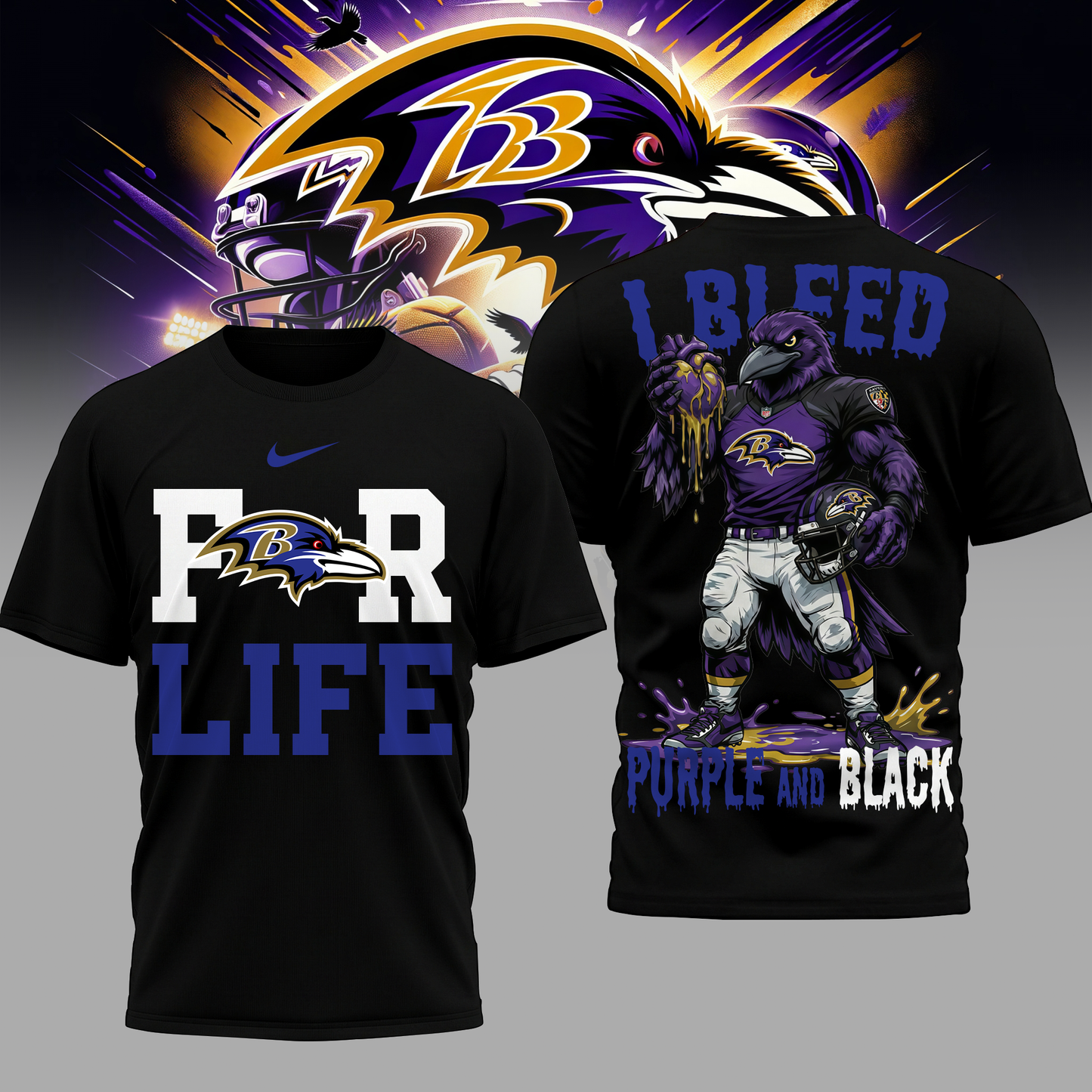LIMITED EDITION - NEW CUSTOMIZED NFL28 BTR BT RAVENS UNISEX T-SHIRT, POLO & HOODIE
